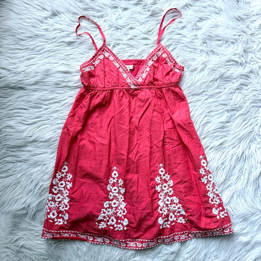 Boho Y2K Vintage Floral Embroidered Empire Waist Babydoll Festival Dress